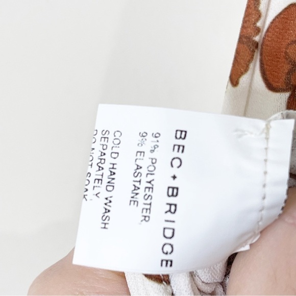 Bec + Bridge Brown White Print Cutout Phillipa Maxi Dress Size 10 US NWT - Picture 10 of 10